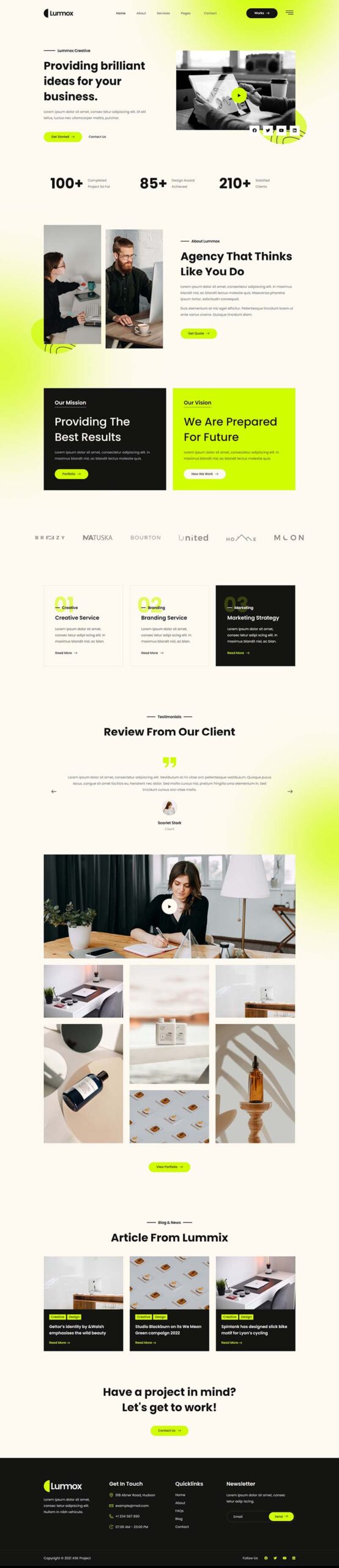 Lummox – Template Kit de Elementor para agencia