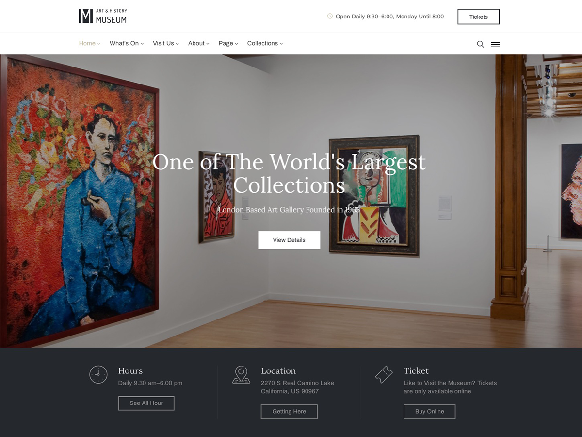 Museum – Tema de WordPress para arte y galería y exposición