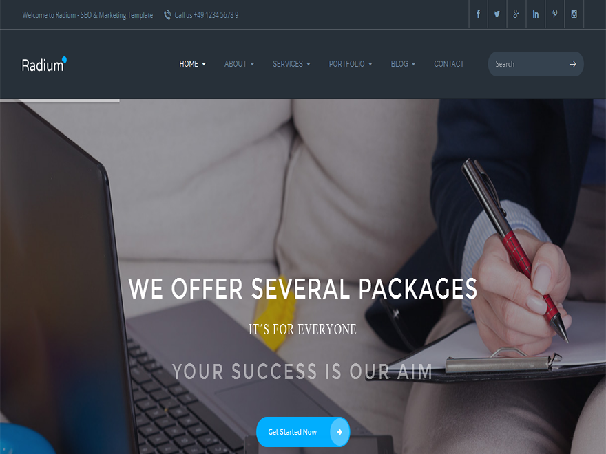 Radium – Tema de WordPress para SEO y digital y agencia