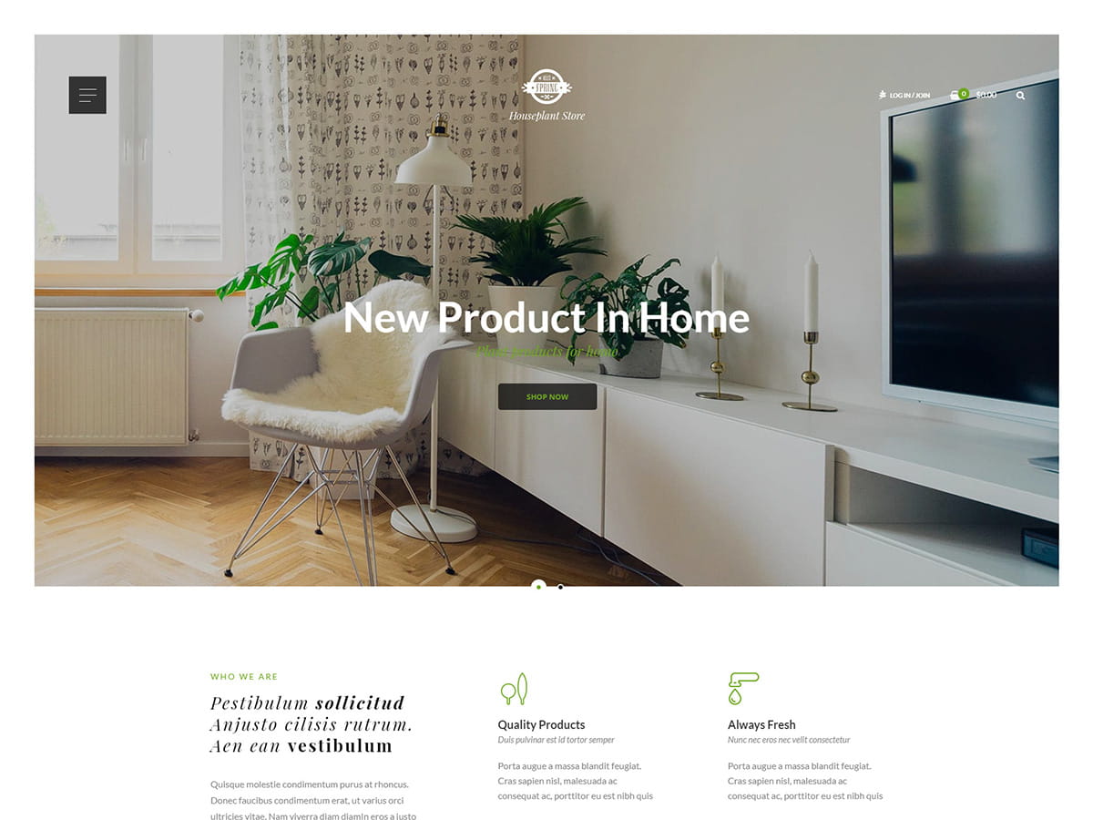 Spring – Tema de WordPress para plants y jardinería y houseplants
